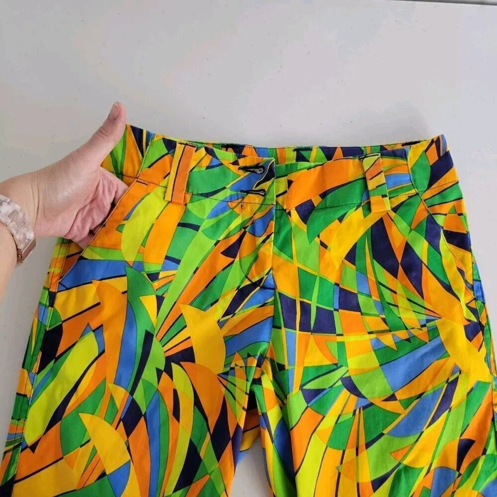 Loudmouth Golf Pants Womens 2 All Over Print Geometric Crop Capri AOP Golf Artsy - Picture 6 of 14
